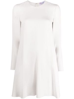 RED Valentino crepe-texture long-sleeve minidress - White