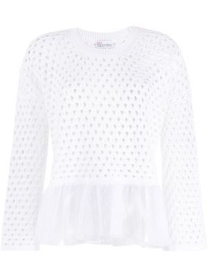RED Valentino crochet-knit jumper - White