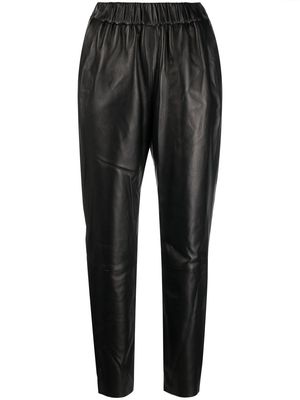 RED Valentino cropped leather trousers - Black