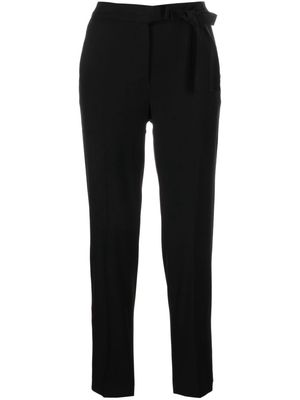 RED Valentino cropped wrap-style tapered trousers - Black