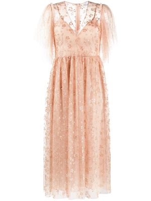 RED Valentino crystal-embellished tulle dress - Neutrals