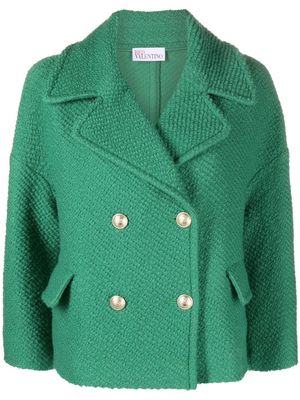 RED Valentino double-breasted cropped jacket - Green