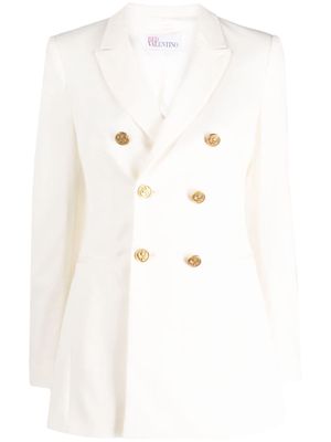 RED Valentino double-breasted stretch-wool blazer - White