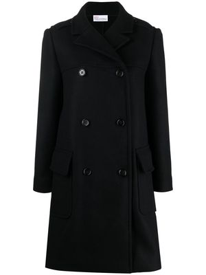 RED Valentino double-breasted virgin wool-blend coat - Black