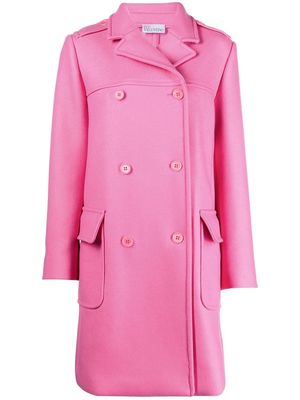 RED Valentino double-breasted virgin wool-blend coat - Pink