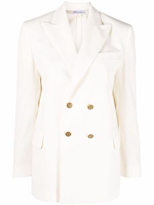 RED Valentino embossed-buttons double breasted blazer - White