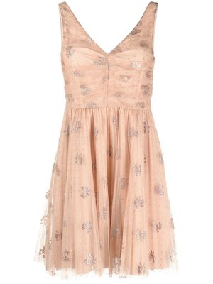 RED Valentino glitter bow tulle minidress - Pink