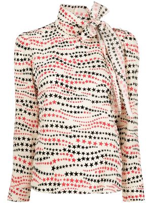 RED Valentino graphic-print long-sleeve top - White