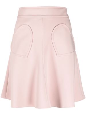 RED Valentino heart-pocket flared miniskirt - Pink