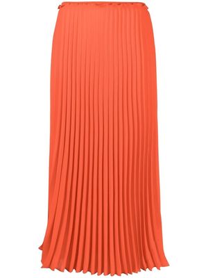 RED Valentino high-waisted pleated midi skirt - Orange