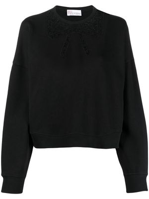 RED Valentino lace-bow cotton sweatshirt - Black