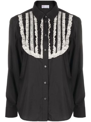 RED Valentino lace detailing button-up shirt - Black