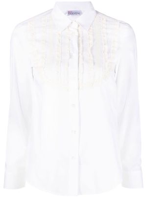 RED Valentino lace detailing button-up shirt - White