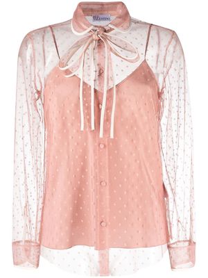 RED Valentino layered plumetti button-fastening blouse - Pink
