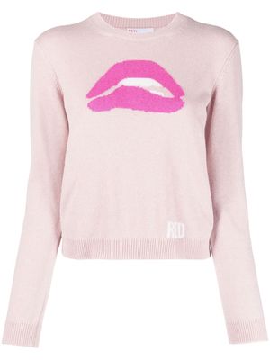RED Valentino lips-intarsia jumper - Pink