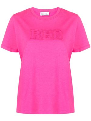 RED Valentino logo-patch cotton T-shirt - Pink