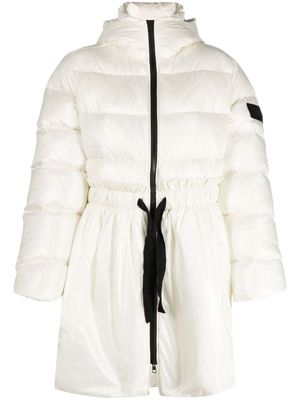 RED Valentino logo-patch padded coat - Neutrals
