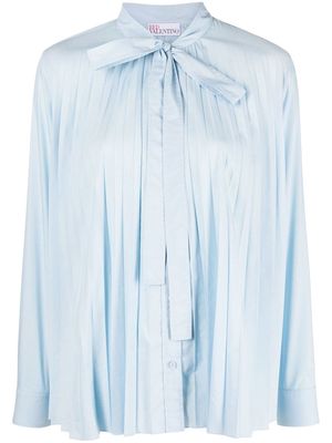 RED Valentino pleated long-sleeved blouse - Blue