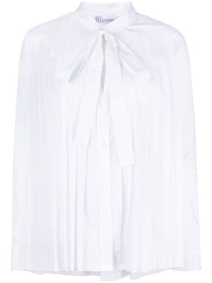 RED Valentino pleated long-sleeved blouse - White