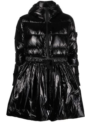 RED Valentino pleated padded coat - Black