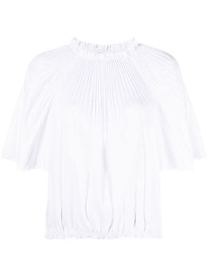 RED Valentino pleated short-sleeve blouse - White