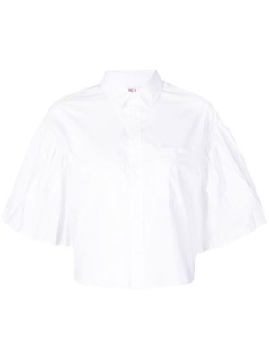 RED Valentino pleated-sleeve detail shirt - White