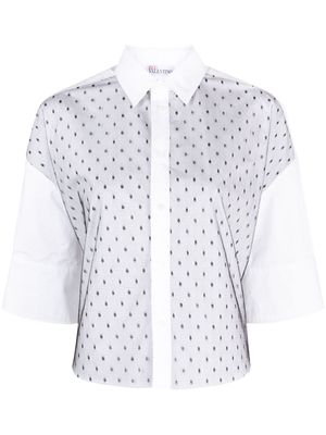 RED Valentino point d'esprit cropped shirt - White