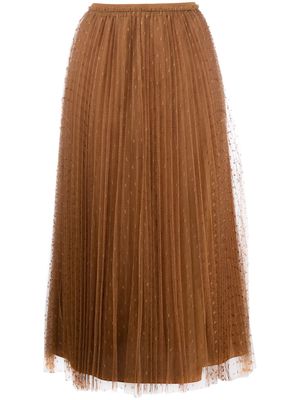 RED Valentino point d'esprit pleated skirt - Brown