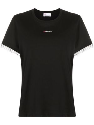 RED Valentino point d'esprit tulle T-shirt - Black