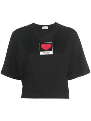 RED Valentino Polaroid Heart-print cropped T-shirt - Black