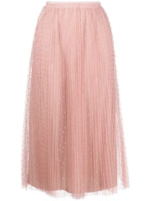 RED Valentino polka dot embroidered skirt - Pink