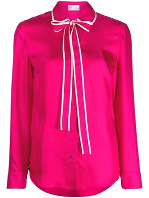 RED Valentino pussy-bow collar silk blouse - Pink