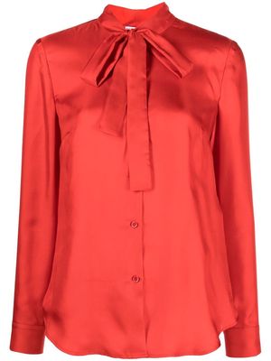 RED Valentino pussy-bow collar silk-satin shirt