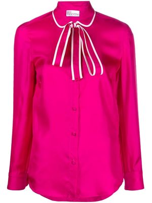 RED Valentino pussy-bow long-sleeve blouse - Pink