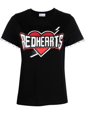 RED Valentino Redhearts cotton T-shirt - Black