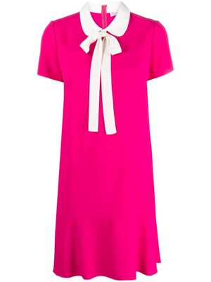 RED Valentino scarf-embellished short-sleeve minidress - Pink