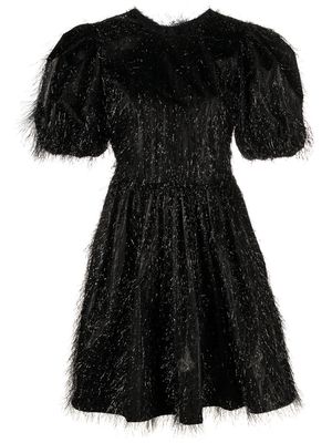RED Valentino shimmer puff-sleeve minidress - Black