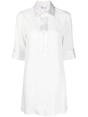 RED Valentino short-sleeve crepe shirt dress - White