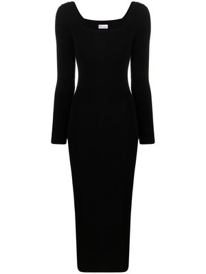 RED Valentino square-neck knitted midi dress - Black