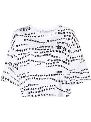 RED Valentino star print cropped T-shirt - White