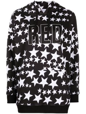 RED Valentino star-print drawstring hoodie - Black