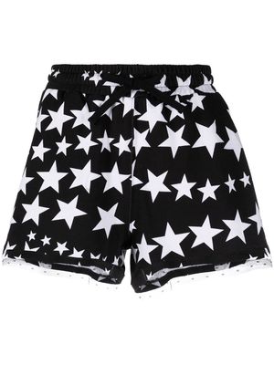 RED Valentino star-print drawstring shorts - Black