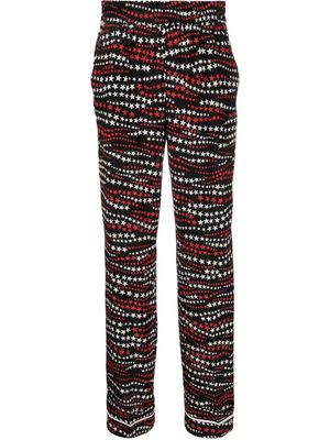 RED Valentino star-print silk trousers - Black