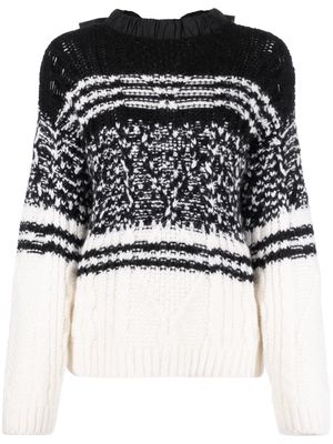 RED Valentino striped chunky-knit jumper - White