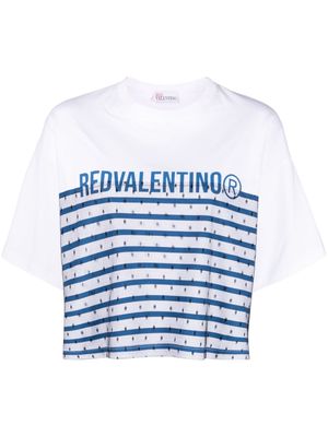 RED Valentino striped short-sleeve T-shirt - White