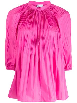 RED Valentino tie-neck pleated blouse - Pink
