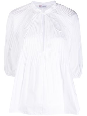 RED Valentino tie-neck pleated blouse - White