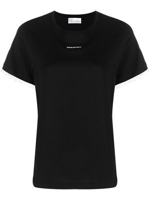 RED Valentino tulle-trim short-sleeved T-shirt - Black