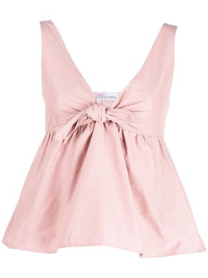 RED Valentino V-neck bow-detail top - Pink