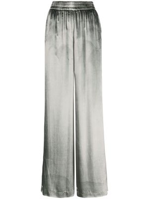 RED Valentino velvet-finish palazzo trousers - Silver